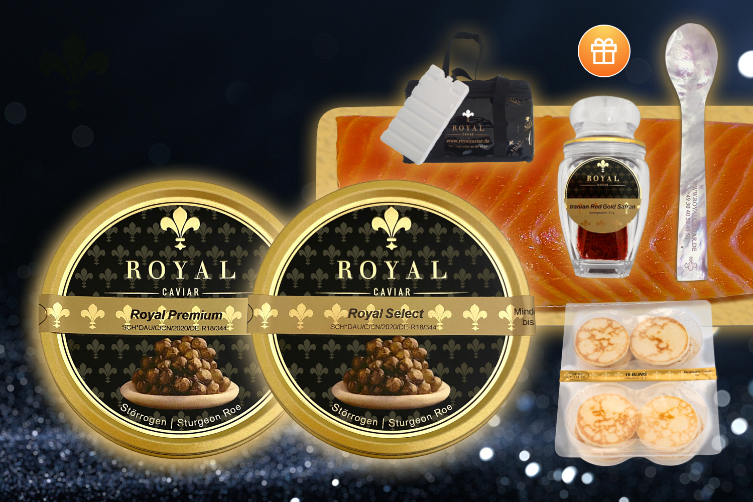 CAVIAR SET GOLD